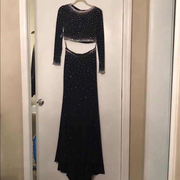 💯 authentic jovani navy blue two piece gown - Picture 4 of 8